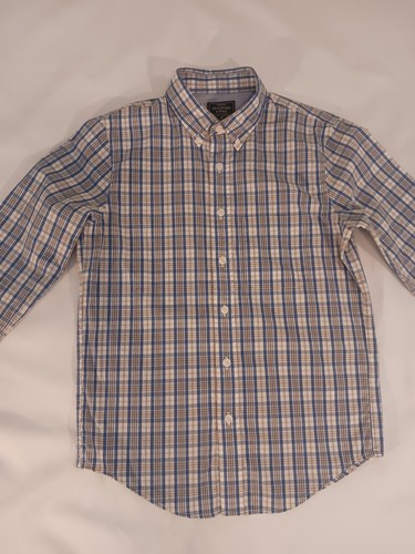 Abercrombie & Fitch Long Sleeve Button-down Collar Blue & Brown Men Shirt XS