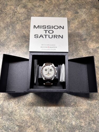 Swatch x Omega Bioceramic Moonswatch Mission To Saturn BRAND Swatch x Omega Bioceramic Moonswatch Mission To Saturn BRAND