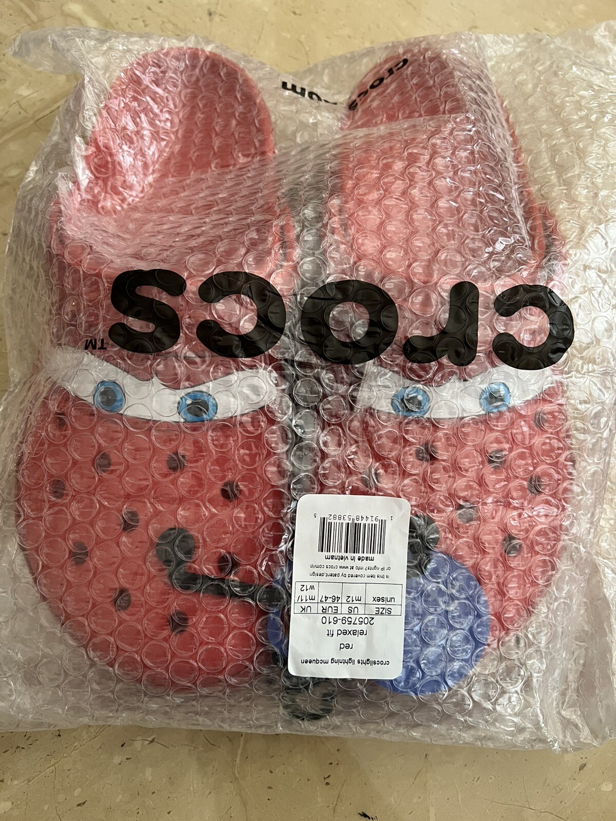 Lightning McQueen Crocs US Mens Size 12 