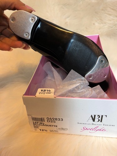 ABT American Ballet Theatre New $27 Tap Shoes Black Size 2.5 Girls 8/10 Years,