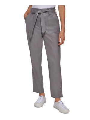 

CALVIN KLEIN Женские серебристые брюки из искусственной кожи с карманами на молнии, размер, Серебряный, M1HKO224