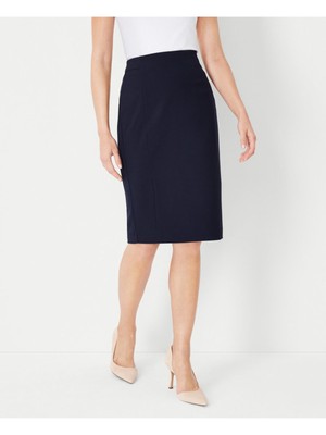 Женская юбка-карандаш Petites длиной до колен ANN TAYLOR с темно-синей подкладкой сзади и вентиляционным отверстием Petites 00P