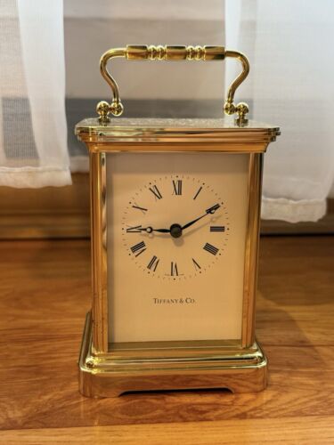 Tiffany & Co. Brass Carriage Battery Operated Swiss Made Tiffany & Co. Brass Carriage Battery Operated Swiss Made