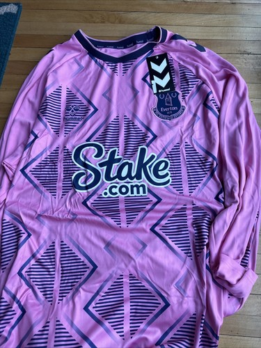 Everton Hummel ピンクサッカーウェア NWT 22-23 Hummel Everton Soccer Pink Away Long Sleeve Jersey