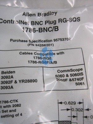 New Original Stock Allen Bradley 1786-BNC/B CONTROLNET PLUG 1786BNCB