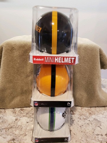 Riddell NFL Super Bowl 43  Steelers Champs & Roethlisberger Mini-Helmets 3-lot