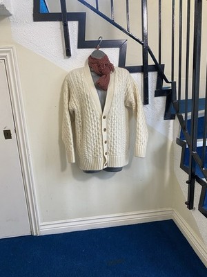 Brand Melville Chunky Heavy Knitted Ivory Off White Cardigan One Size  Wool  Mix