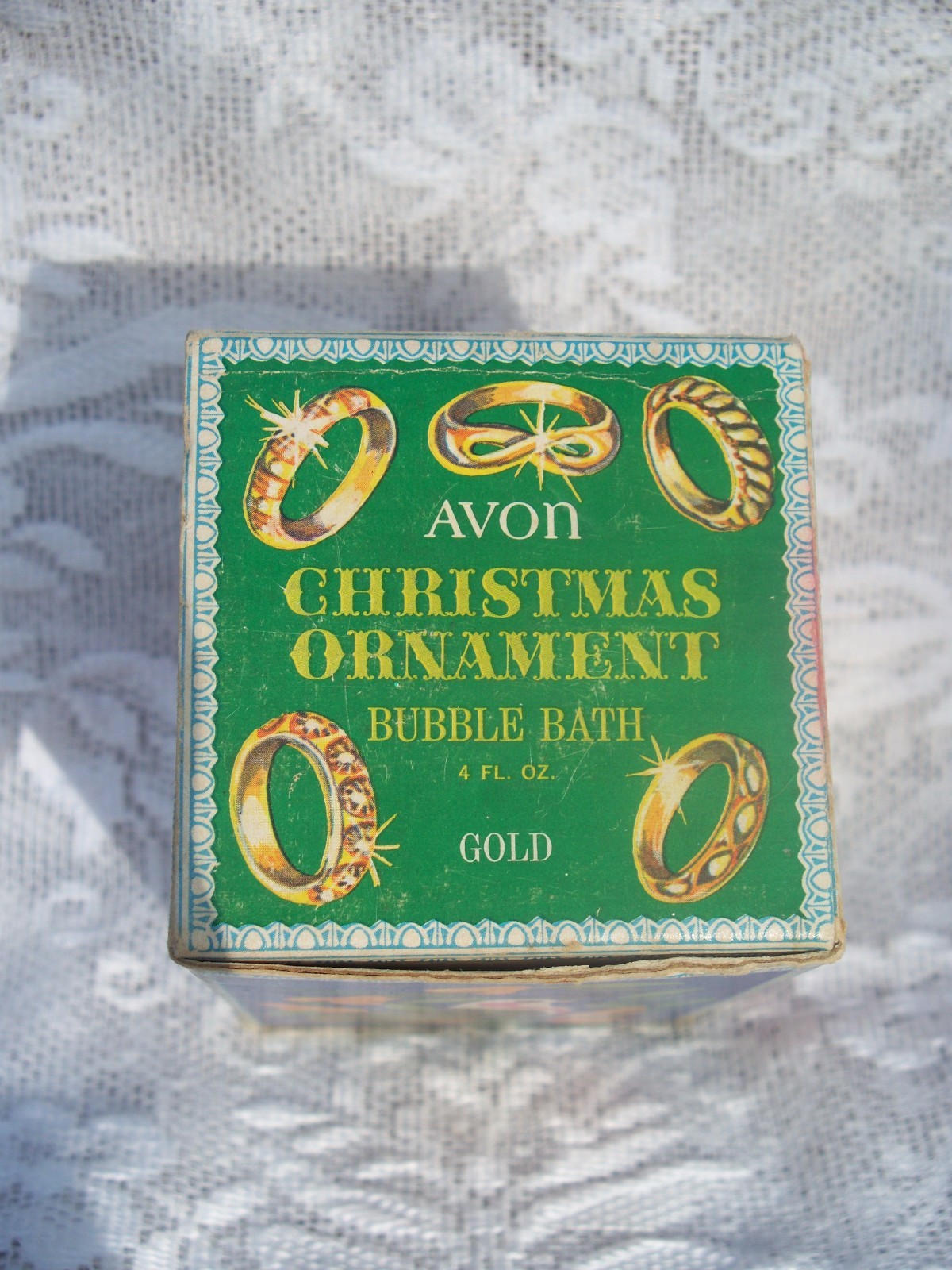 Vintage Avon Christmas Ornament Bubble Bath 4 FL OZ - GOLD