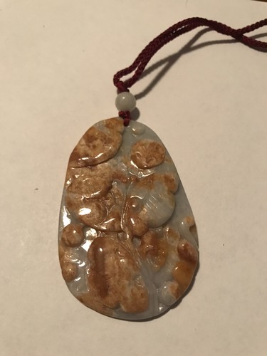 Certified- Untreated Jadeite Pendant - Multicolor