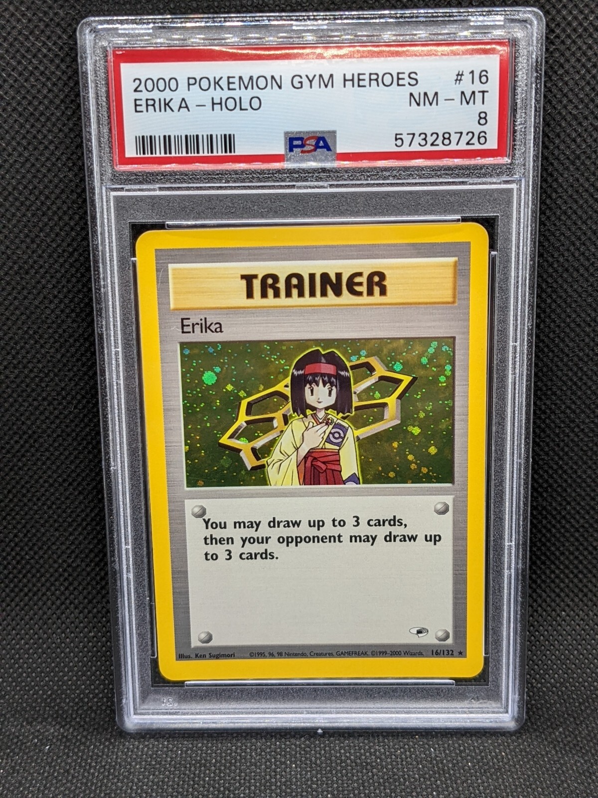 ERIKA 16/132 Unlimited Gym Heroes Holo Rare Trainer 2000 ERIKA 16/132 Unlimited Gym Heroes Holo Rare Trainer 2000