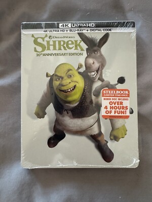 Shrek 4K (Ultra HD Blu-ray Digital) 20th Anniv. Edition SteelBook - New / OOP
