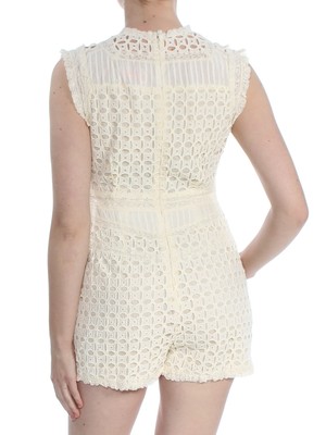 FREE PEOPLE $250 Womens New 1418 Ivory Lace Trim  Sleeveless Romper 8 B+B