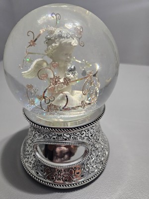 Danbury Falls Water Globe Musical Cherub Pachelbel Canon Engravable Gift 7''x5''