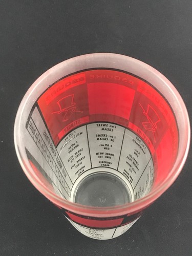 Federal Cocktail Mixing Glass Printed Drink Recipes Bar Ware