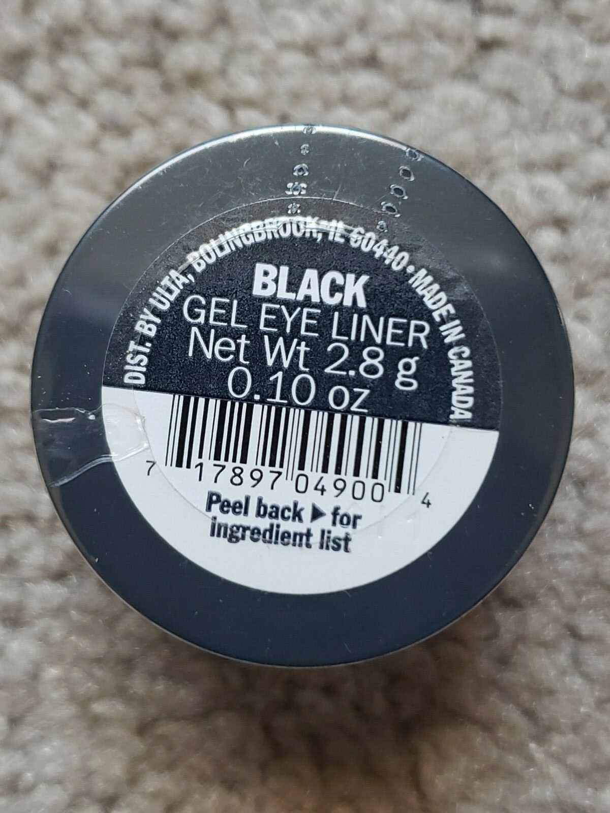 Ulta Glass Jar BLACK GEL Eye Liner (0.10 oz./Sealed)