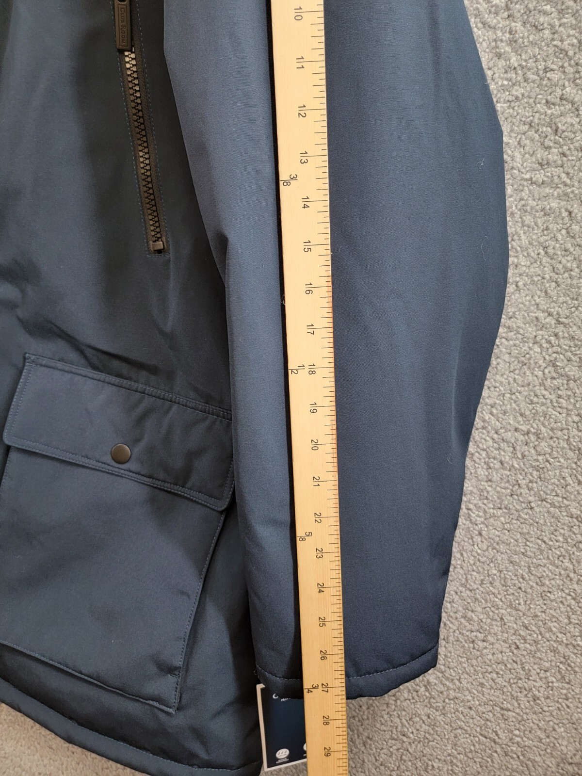 Club Room Parka with A Faux Fur-Hood Jacket Men's XXL Navy Zip/Snap Closure - Picture 5 of 17