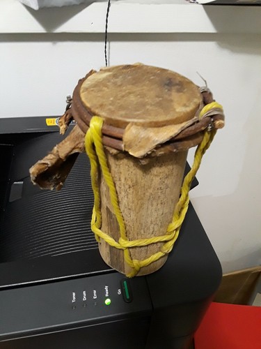 ASHIKO,DJEMBE, NATIVE DRUMS REAL ANIMAL SKIN 7.5 INCH TALL