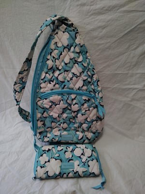 Vera Bradley Cut Vines Cool Ultralight Essential Sling Backpack With Wallet 