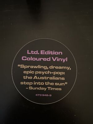 Replacement Hype Sticker for Tame Impala Currents Purple And Yellow Vinyl