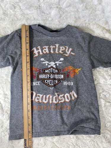 Child size 5/6 Harley Davidson T Shirt Flames motorcycles Handle Bars w/Logo
