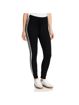 

AQUA CASHMERE Женские черные кашемировые брюки в рубчик без застежек Спортивная одежда Брюки, Черный