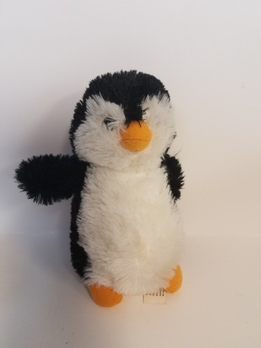 2 Plush Penguins black and white, big penguin vibrates Aurora stuffed animal