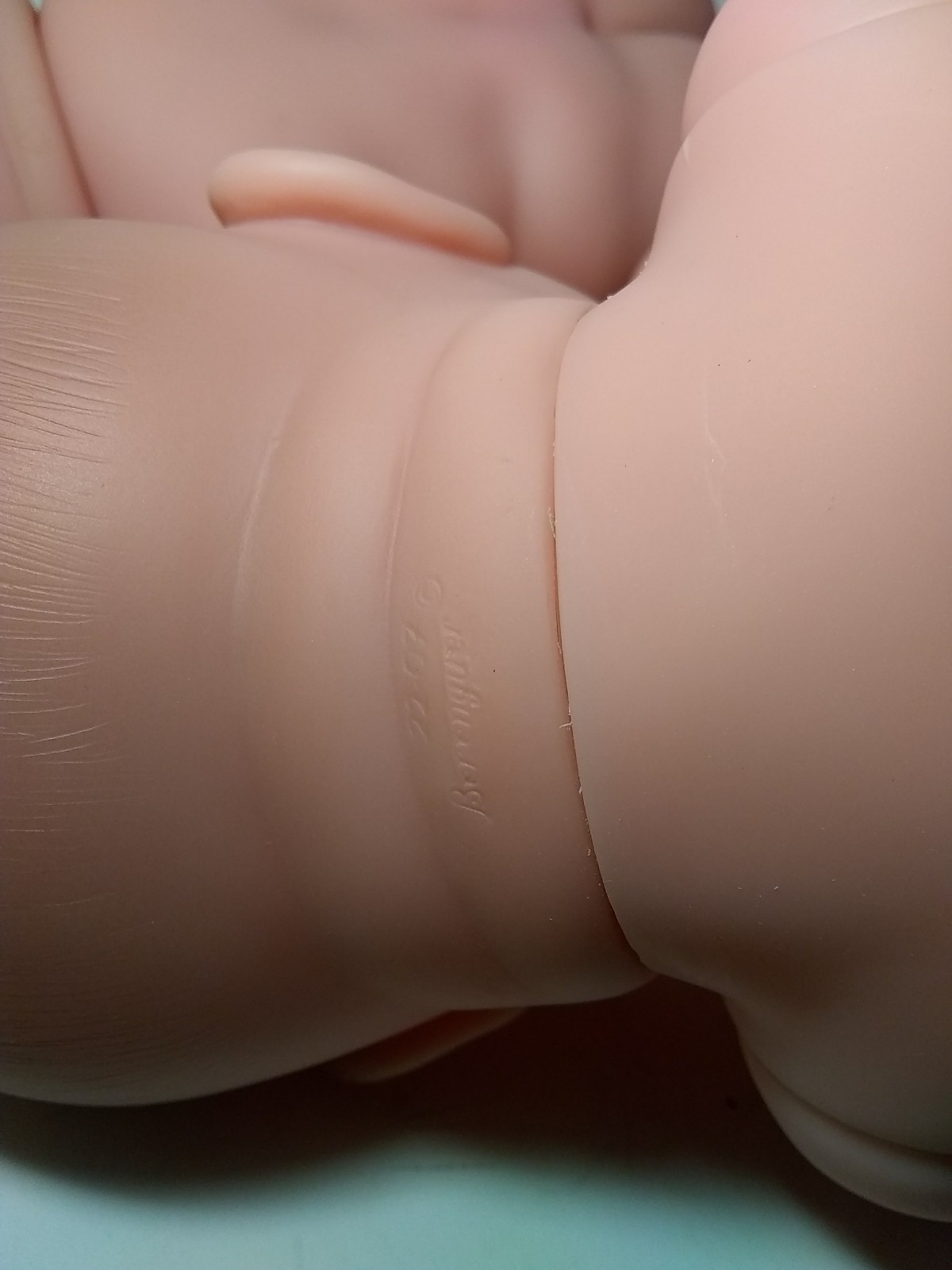 Lot of 2 Berenguer Baby Doll Newborn Vinyl 13 inch Grey Blue Eyes Open Mouth