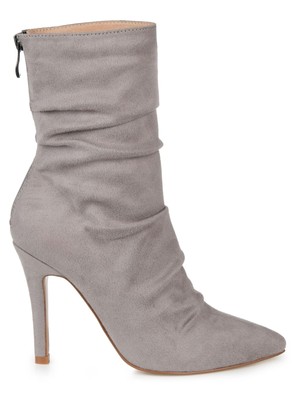 

JOURNEE COLLECTION Женские серо-серые ботильоны с напуском Markie Toe Stiletto 7,5 м, Серый, MARKIE