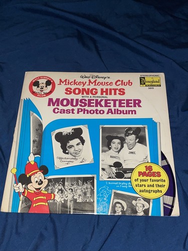 MICKEY MOUSE CLUB SONG HITS PERSONAL MOUSEKETEER CAST PHOTO ALBUM DISNEY LP 3815