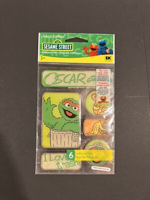 Sesame Street Oscar The Grouch Epoxy Tiles Scrapbooking Stickers by Jolee's 