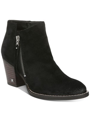 

SAM EDELMAN Женские кожаные ботильоны на блочном каблуке с миндалевидным носком и черным логотипом Macon, размер 6,5 м, Черный, F8825L6