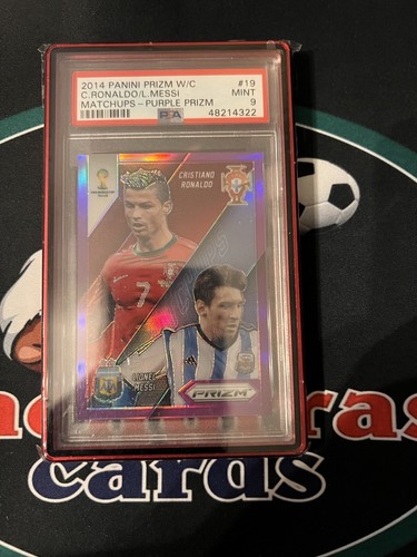 2014 World Cup Prizm Purple Matchups Messi Ronaldo 85/99 PSA
