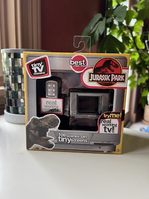 Tiny TV Classics Best Clips From Jurassic Park Real Working Mini TV New In Box