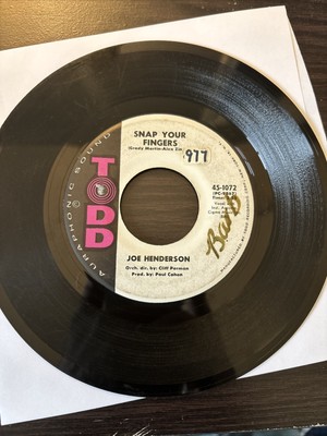 Joe Henderson - Snap Your Fingers - 1962 Pop 45 on Todd