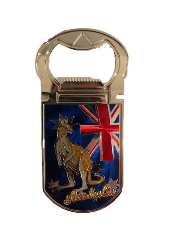 Magnet Austrlaian Flag with Kangaroo Bottle Opener