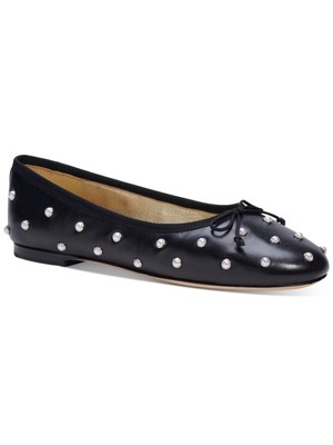 

Женские кожаные балетки без шнуровки KATE SPADE NEW YORK черного цвета с медовым жемчугом 7,5 B, Черный, K5875