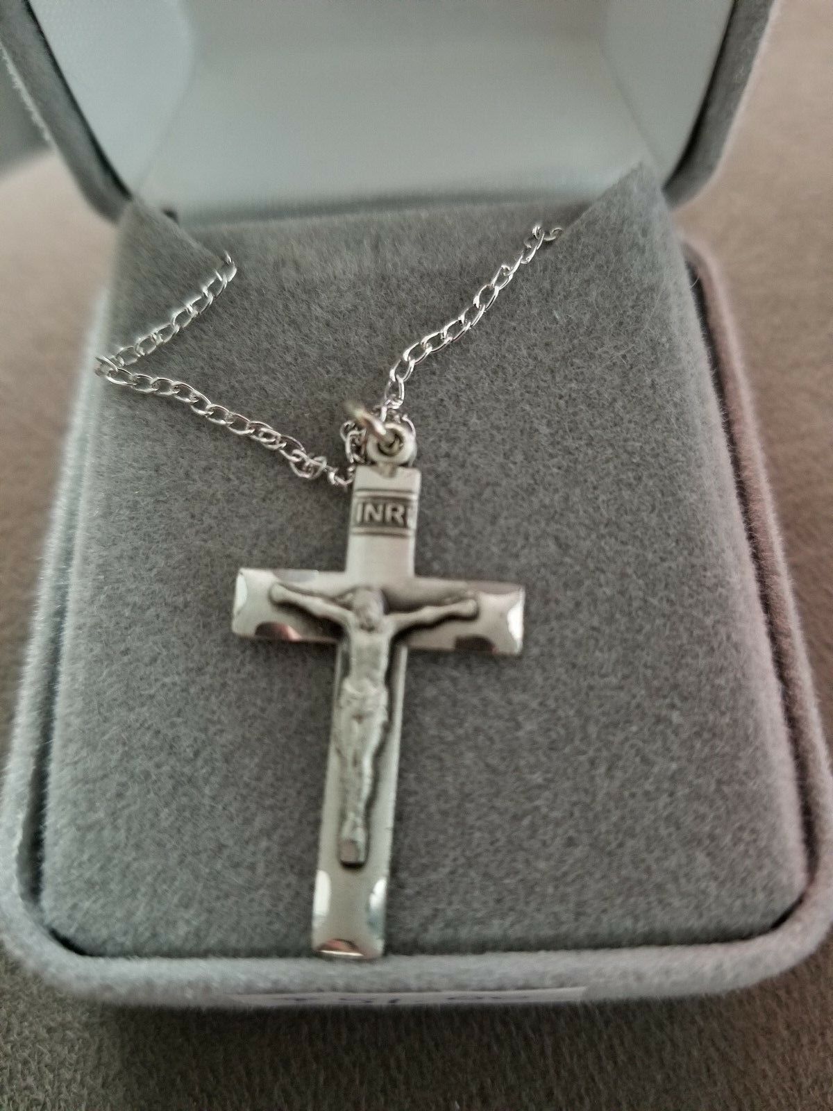 Cross sterling silver with 18" stainless steel chain