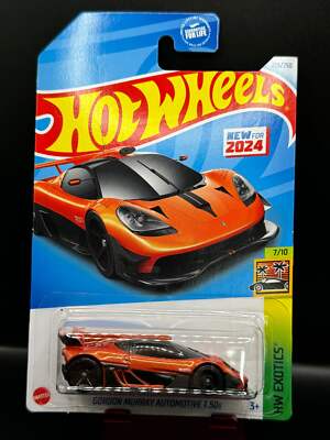Hot Wheels 2024 Orange Gordon Murray Automotive T.50s # 235/250 HW Exotics # 7/1