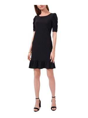 

MSK Womens Stretch Pouf Sleeve Scoop Neck выше колена Wear To Work Shift, Черный