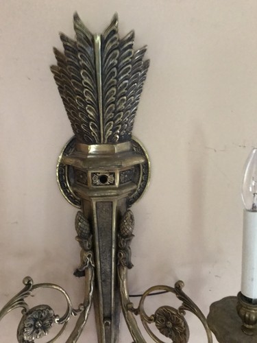 ROCOCO Style Brass Wall 2 Light Fixture Sconce Made In Spain
