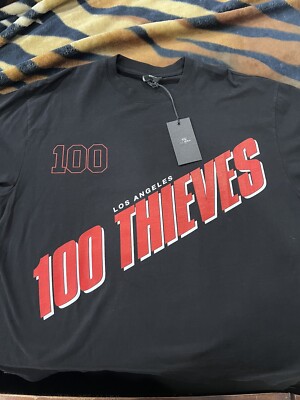 100 Thieves Alumni Collection Slanted T-Shirt Black Brand new w/ tags - XL