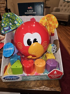 Playgro Elephant Red Shape Sorter 6 Shapes 12 Months + New Kids Play And Learn