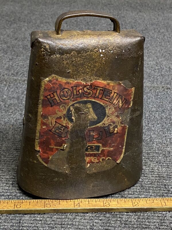 Rare Holstein Cow Bell NOS With Original Paper Label Great Sound