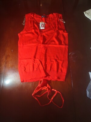 Jones New York Red Knit Tank Size Small With Thong New