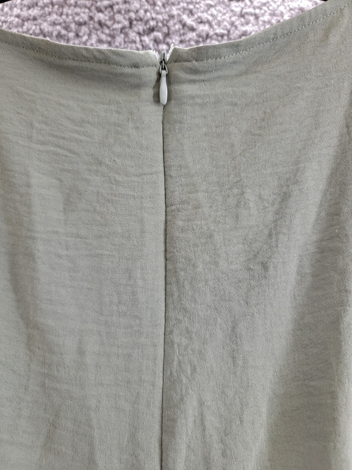 VINCE CAMUTO Flutter Sleeve Crop Wide Leg Jumpsuit Women's L Olive Mist Zip Back - Picture 15 of 18