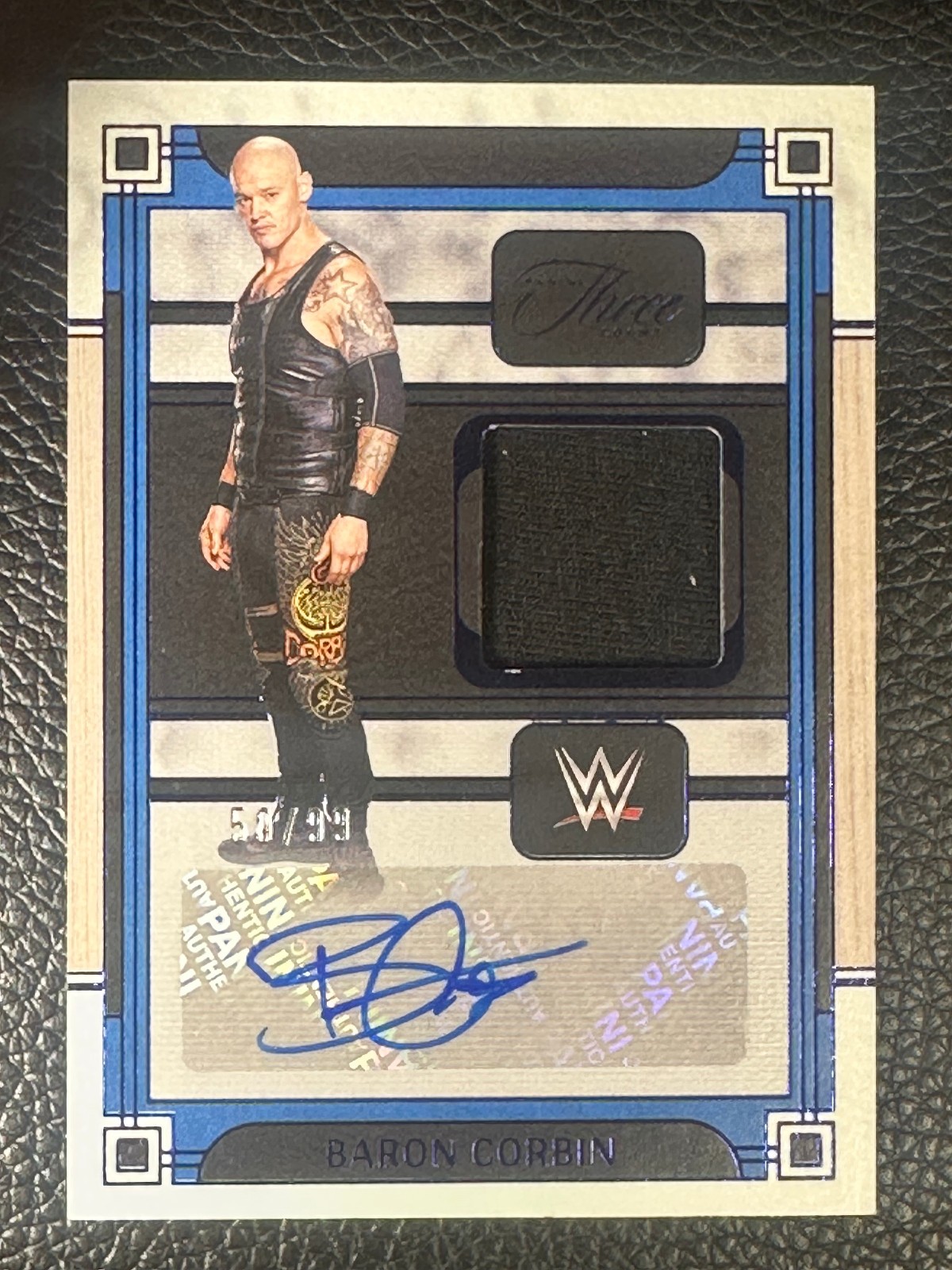2024 Panini Three Count WWE Blue Baron Corbin 50/99 Auto Wardrobe
