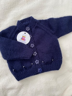 hand knitted baby girls cardigan
