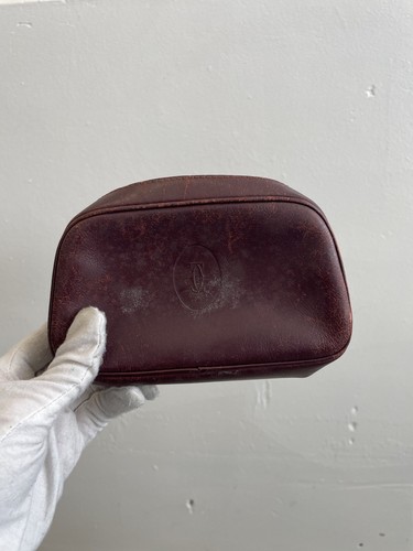 Authentic CARTIER VNTG Red Leather Logo Zipper Pouch Case | eBay