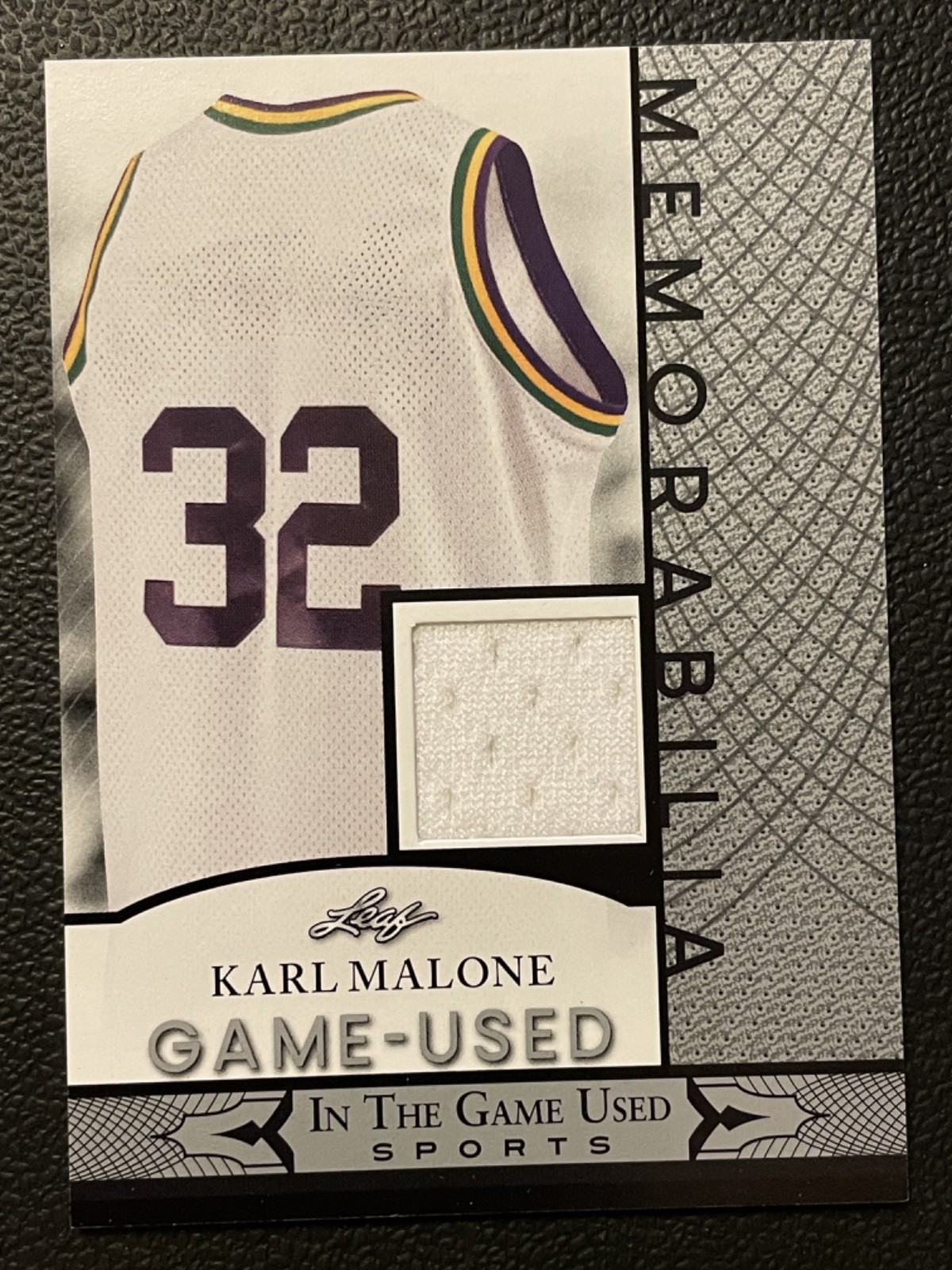 2024 Leaf In The Game Used Memorabilia Silver Karl Malone Jersey