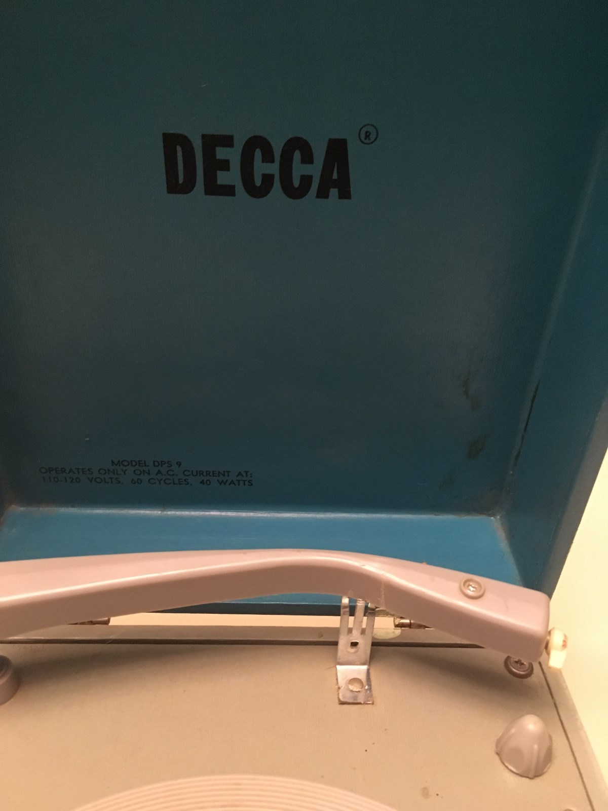 Vintage DECCA 3 Speed Portable Record Player Model DPS 9 #3